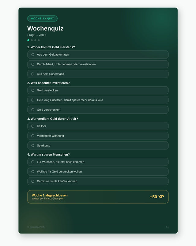 Echtes Wochenquiz aus dem Finanzführerschein