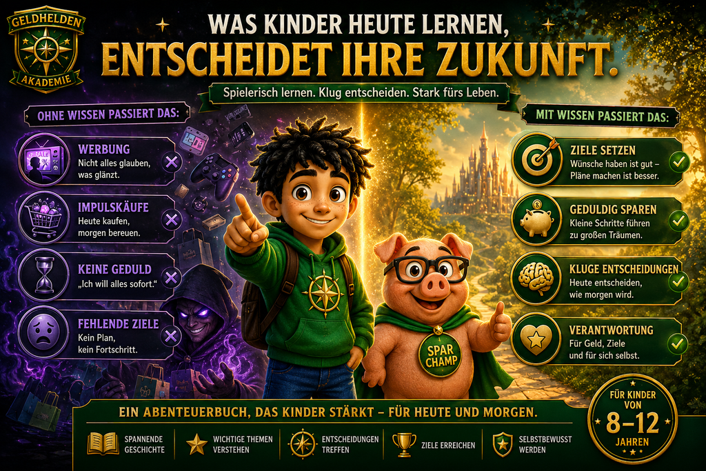 Der Spiegelpalast – Hardcover Kinderbuch | Fantasy-Abenteuer über Mut, Geld & kluge Entscheidungen | Geldhelden Band 1