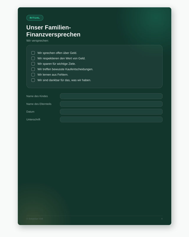 Echtes Familien-Ritual aus dem Finanzführerschein